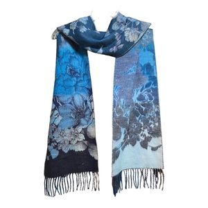 CashMink Blue Floral Scarf